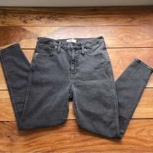 Madewell 10” High-Rise Skinny Jeans Dark Gray Size 31